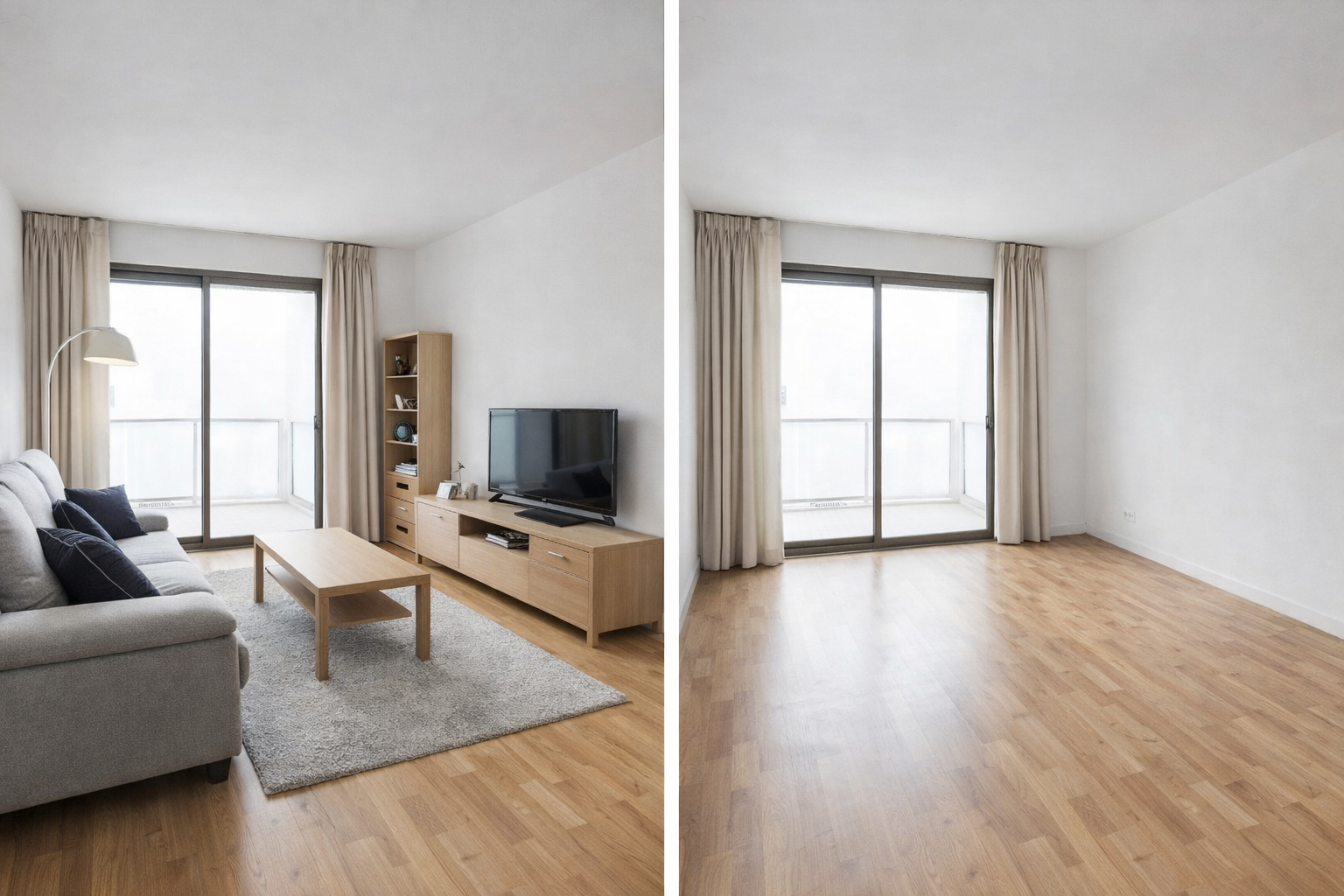 Antes y después de vaciado de piso